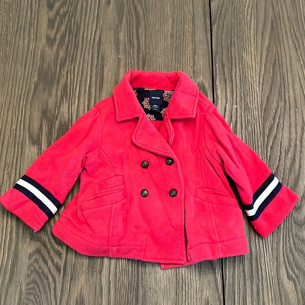 Baby Gap red peacoat size girls 6-12 months